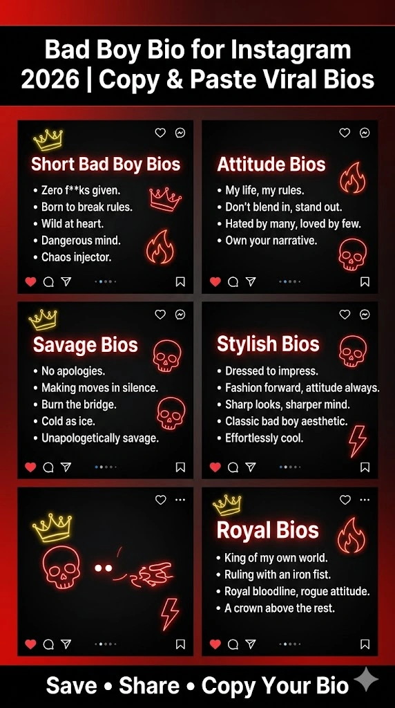Bad Boy Bio for Instagram