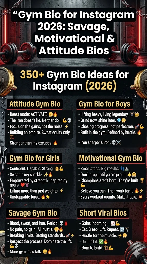 Gym Bio For Instagram