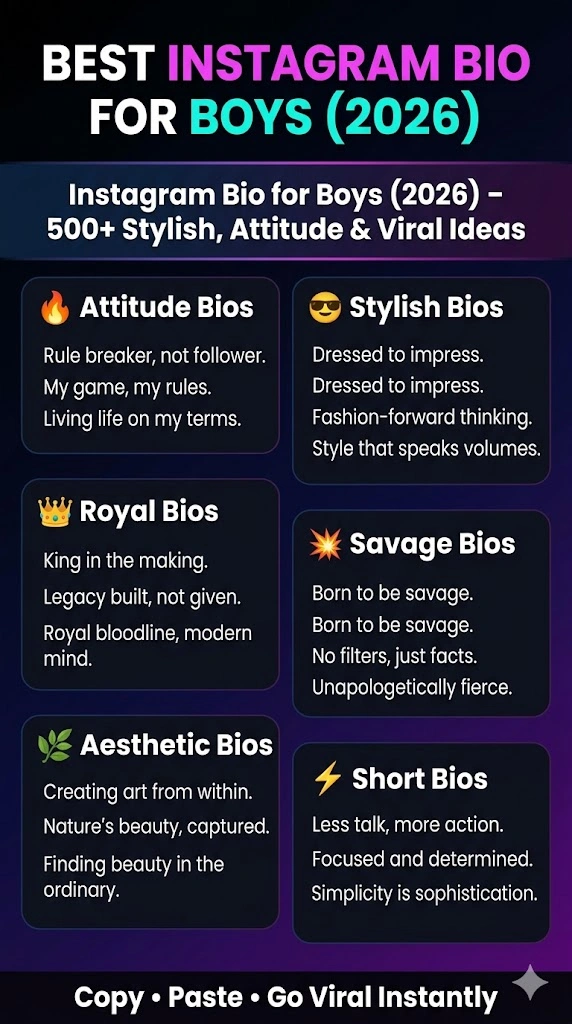 Instagram Bio For Boys