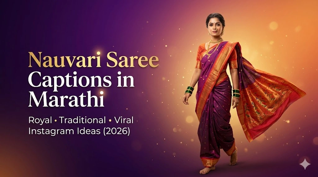 nauvari saree captions in marathi