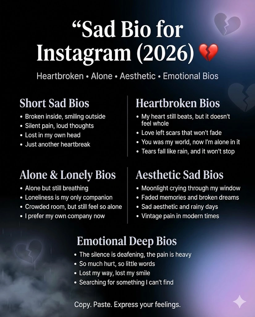 Sad Bio For Instagram