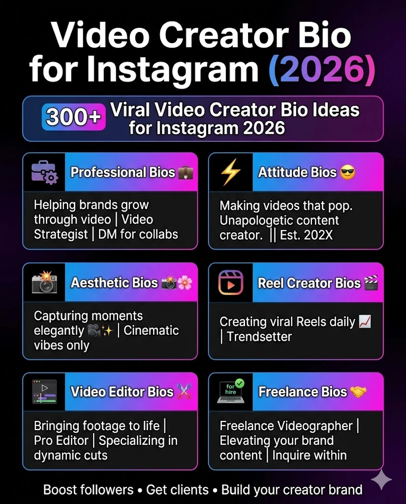 Video Creator Bio For Instagram
