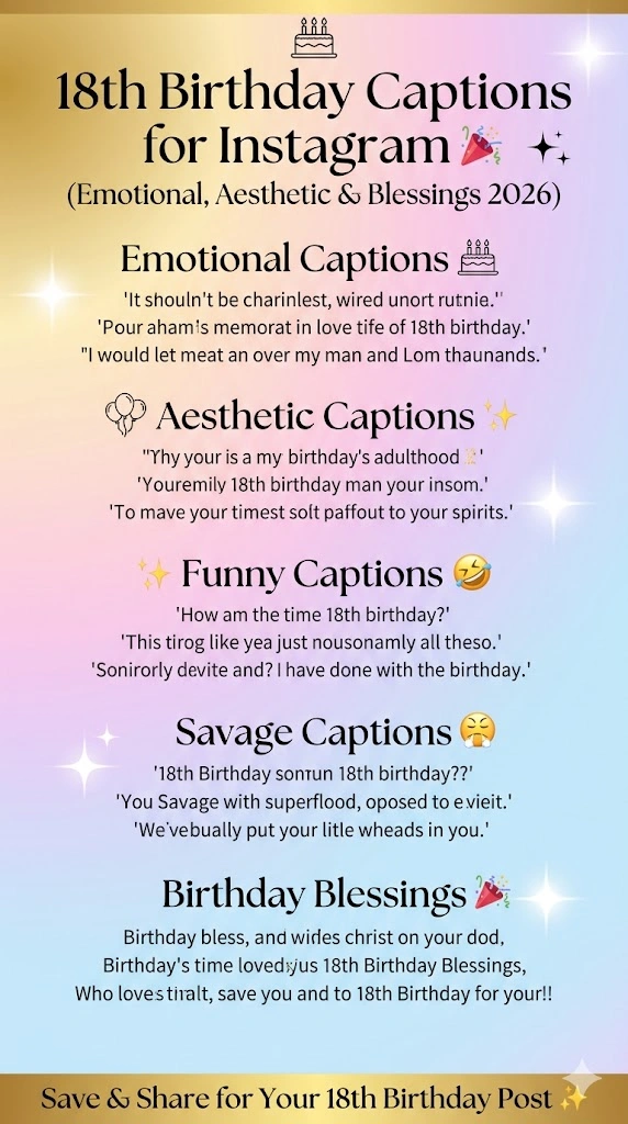 18th Birthday Captions For Instagram