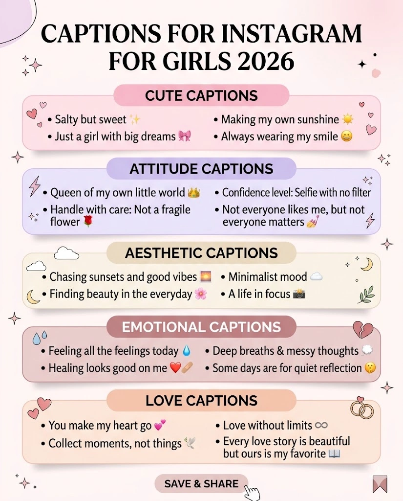Captions For Instagram For Girls