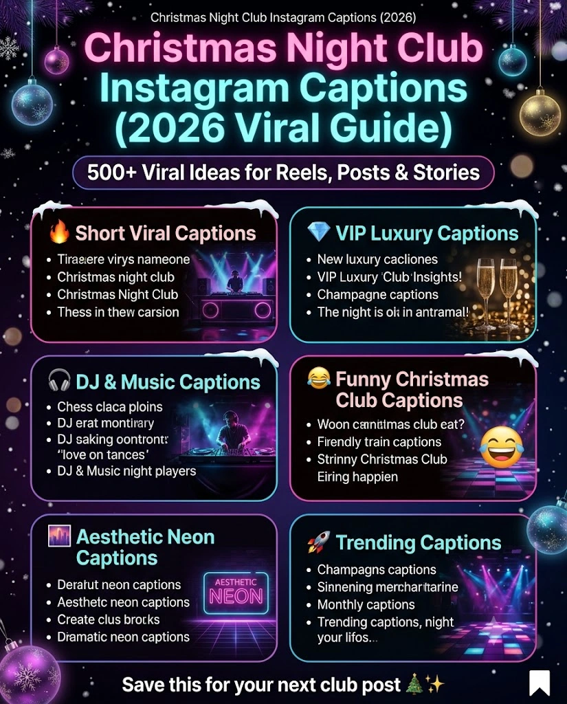 Christmas Night Club Instagram Captions