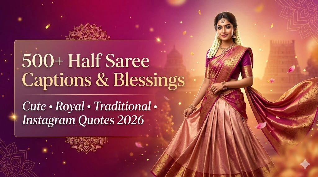 Half Saree Captions