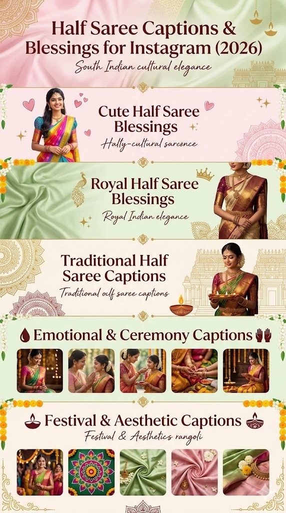 Half Saree Captions