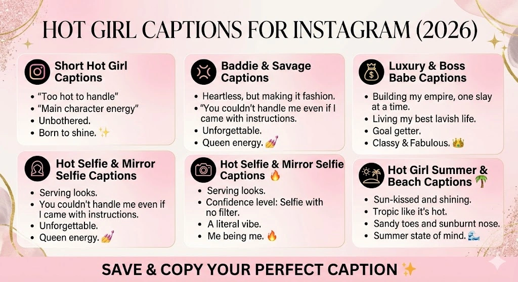 Hot Girl Captions For Instagram
