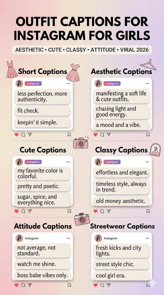 Outfit Captions For Instagram For Girls