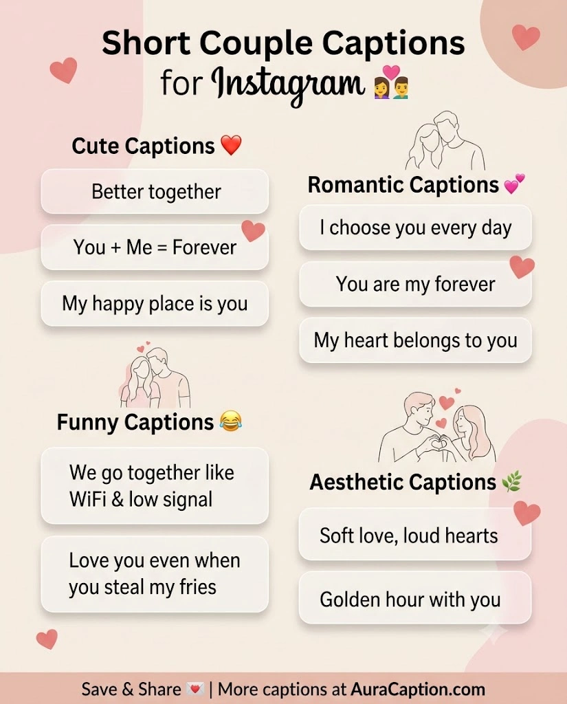 Short Couple Captions Instagram