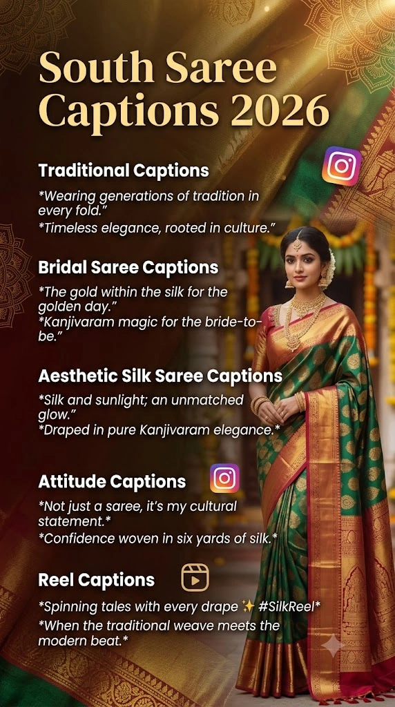 South Saree Captions