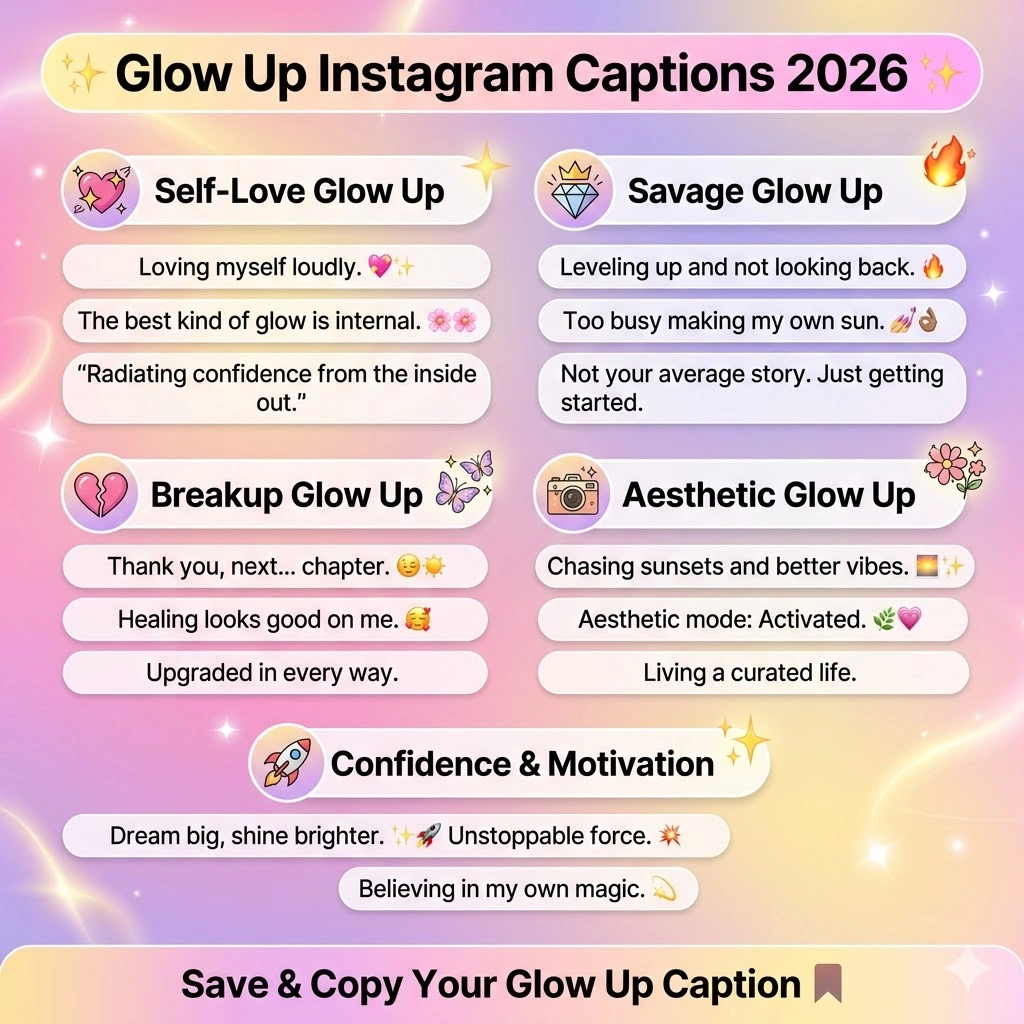 Glow Up Instagram Captions