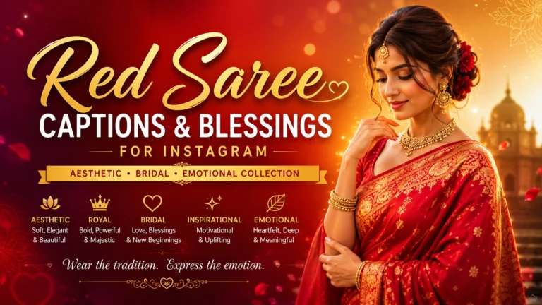 Red Saree Captions