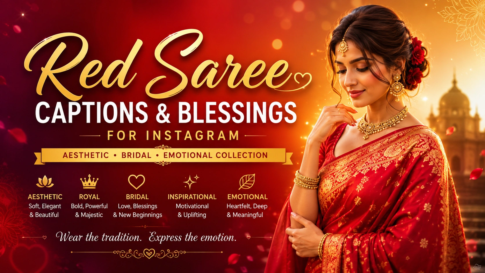 Red Saree Captions