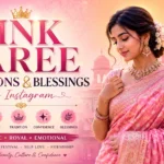 Pink Saree Captions