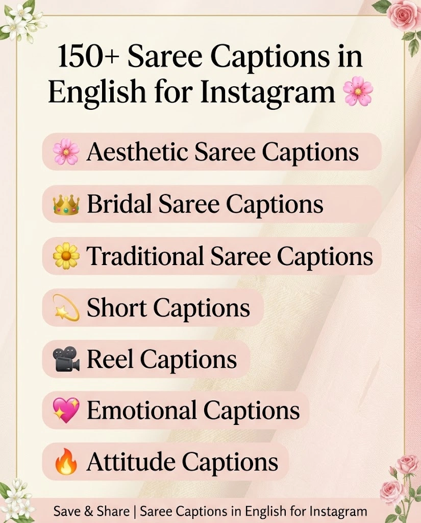 Saree Captions In English For Instagram