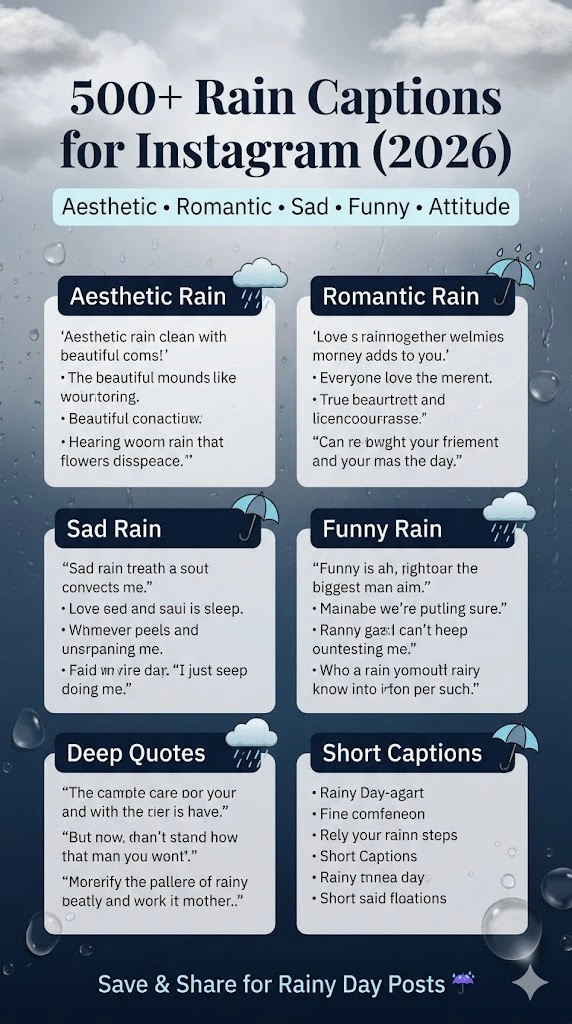 Rain Captions For Instagram