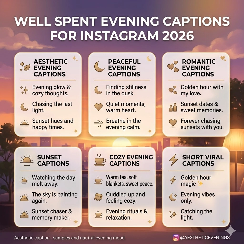 Well Spent Evening Captions For Instagram