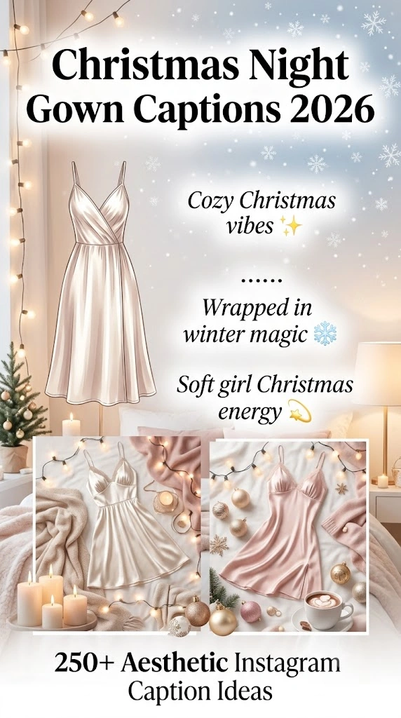 Christmas Night Gown Captions