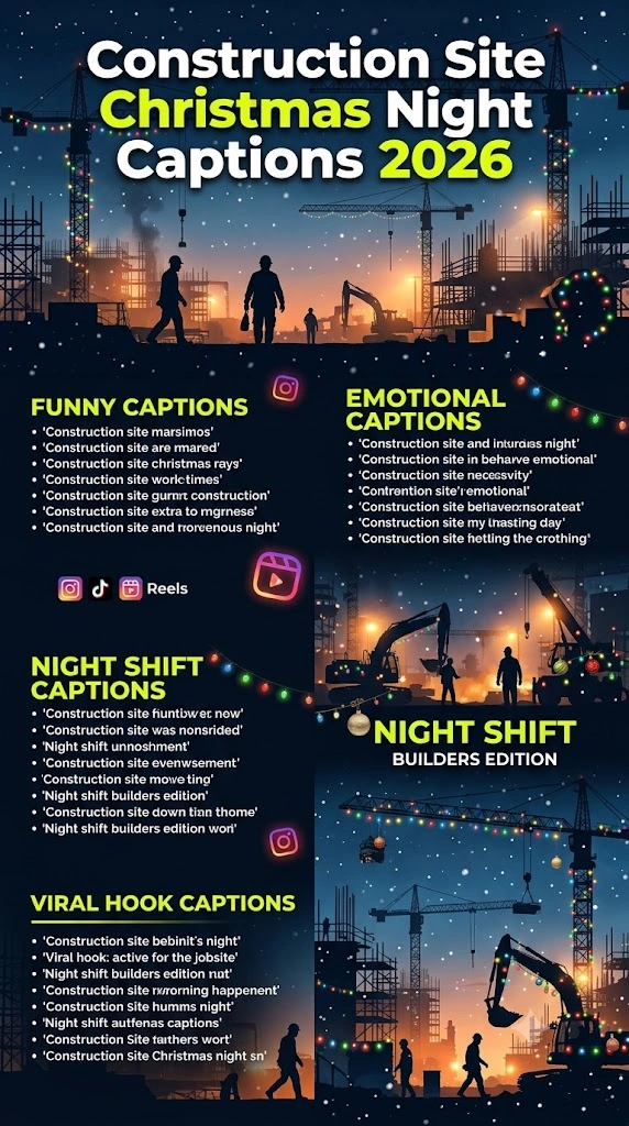 Construction Site Christmas Night Captions