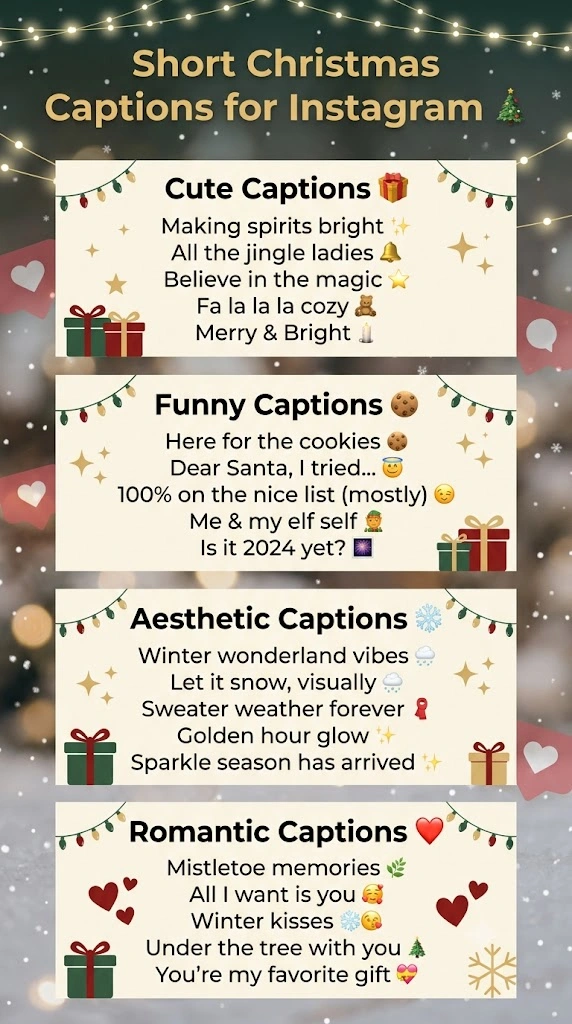 Short Christmas Captions Instagram