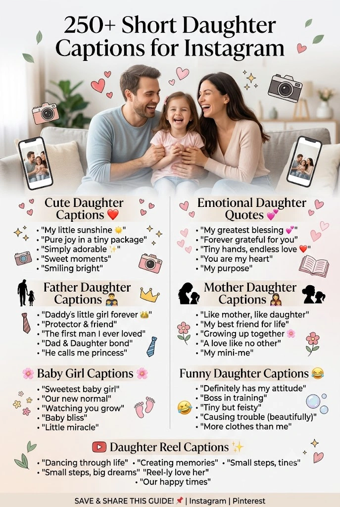 Short Daughter Captions For Instagram