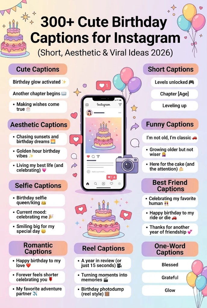 Cute Birthday Captions Instagram