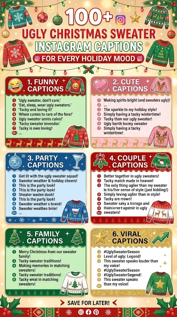 Ugly Christmas Sweater Instagram Captions